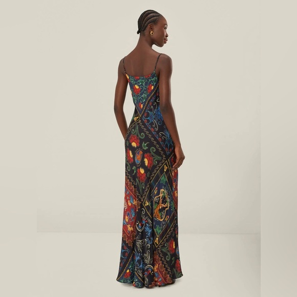 FARM RIO Black Mixed Arabesque Scarves Sleeveless Lenzing™ Ecovero™ Maxi Dress - Picture 4 of 5